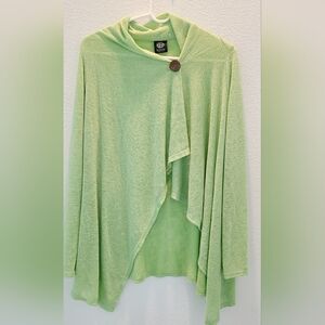 Bobeau Green Wrap Midi Cardigan Casual